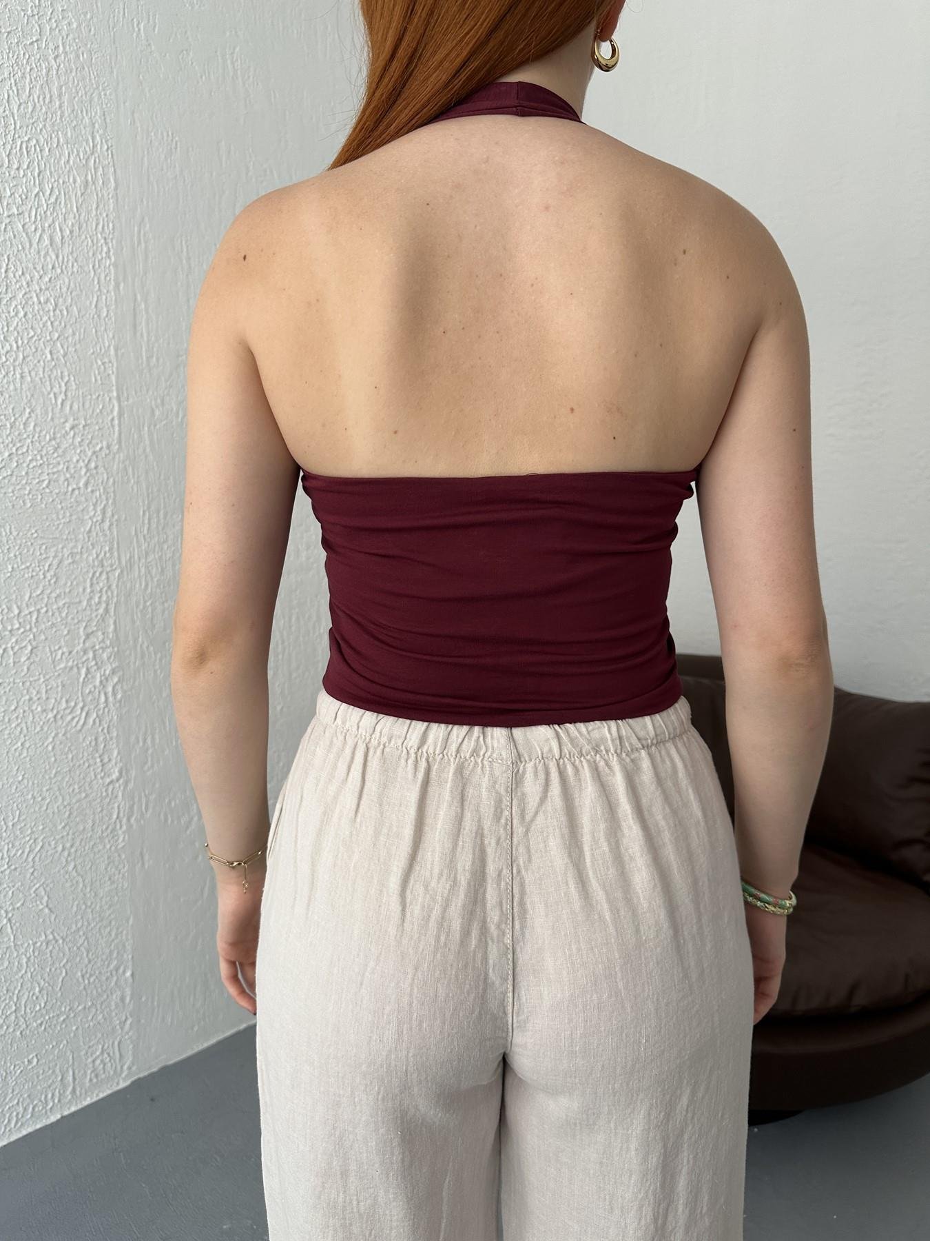 Boyundan Geçmeli Body Bordo