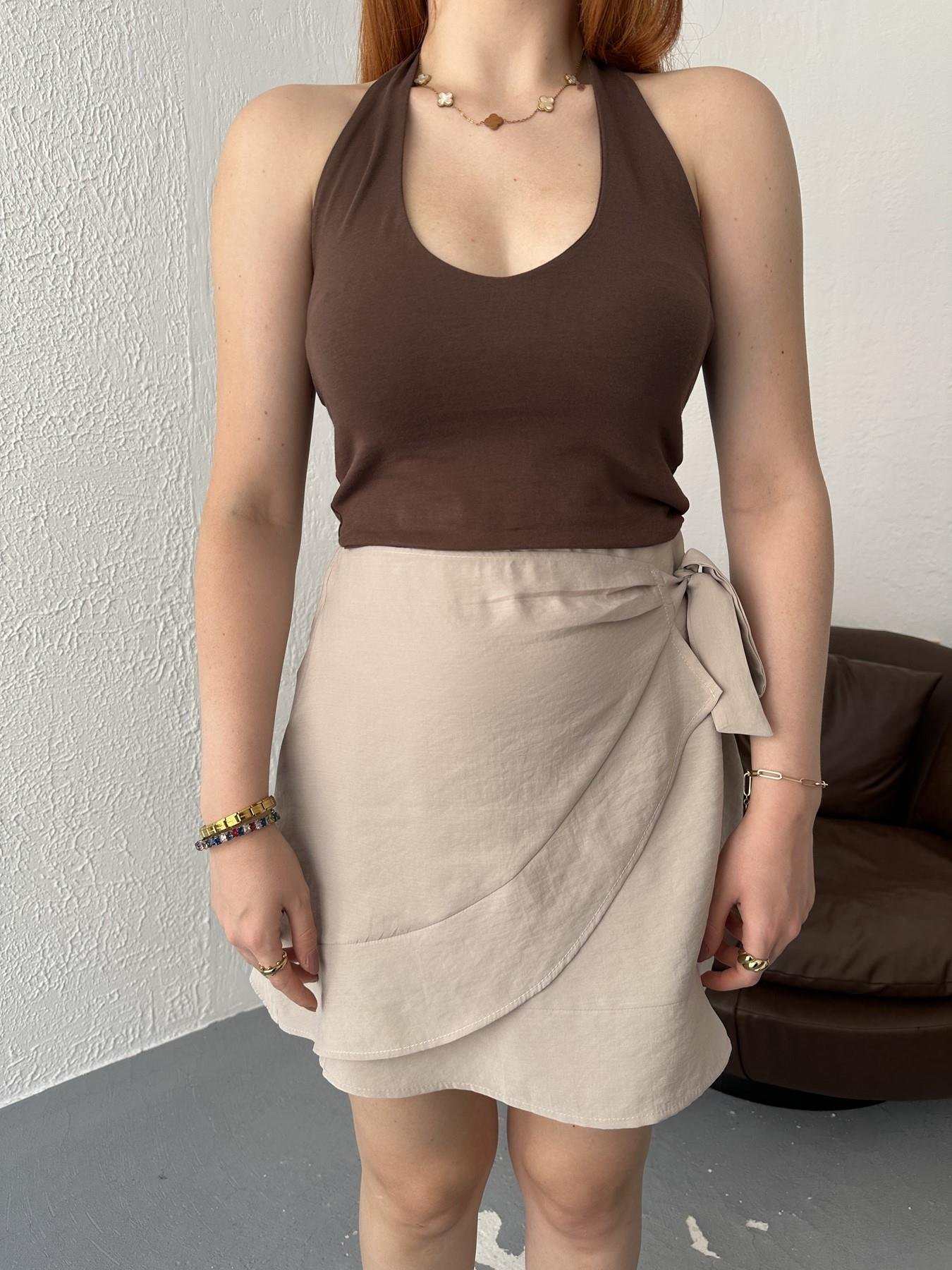 Boyundan Geçmeli Body Kahve