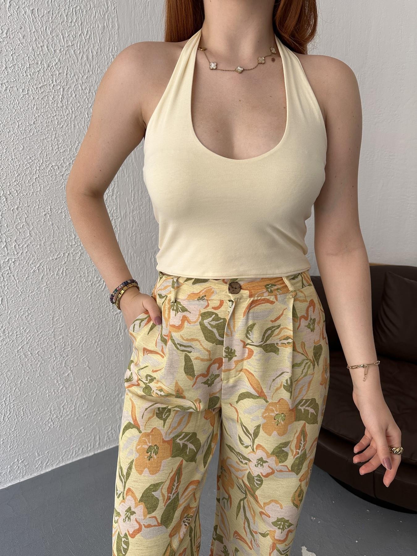 Boyundan Geçmeli Body Sarı