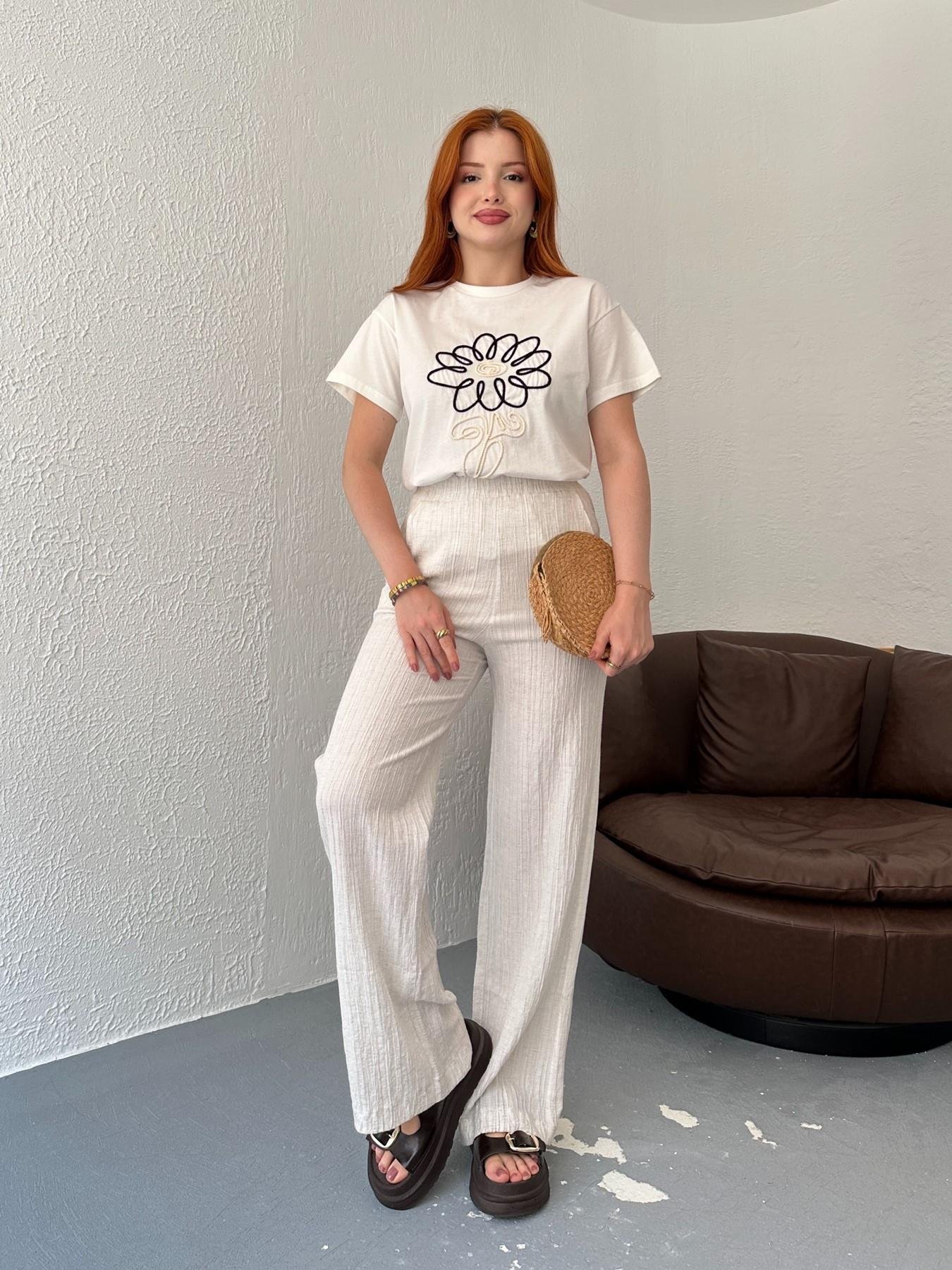 Bürümcük Kırçıllı Relax Pantolon Naturel