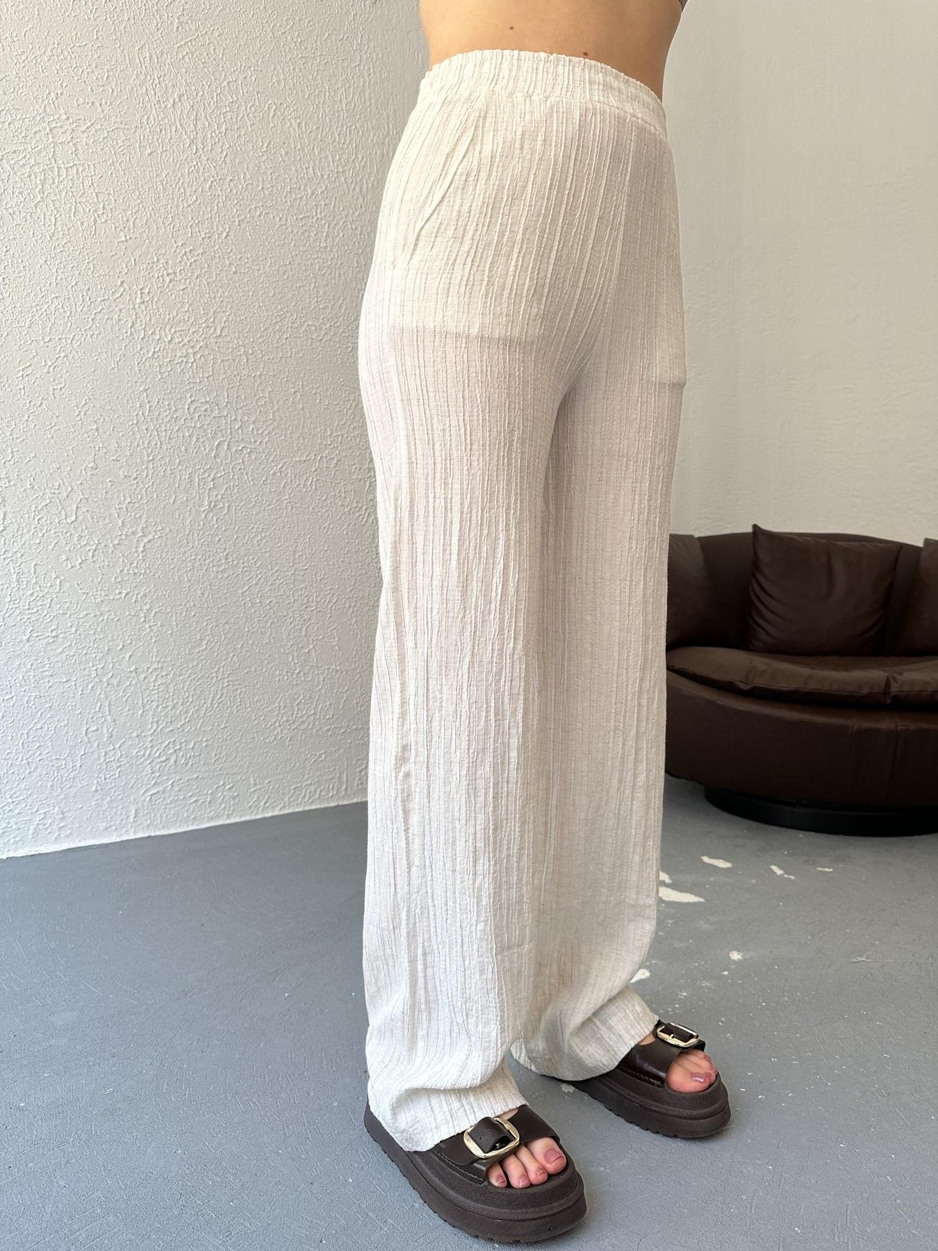 Bürümcük Kırçıllı Relax Pantolon Naturel