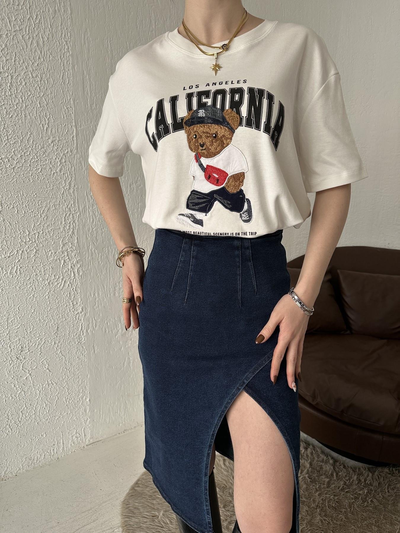 California Baskılı Tişört BEYAZ