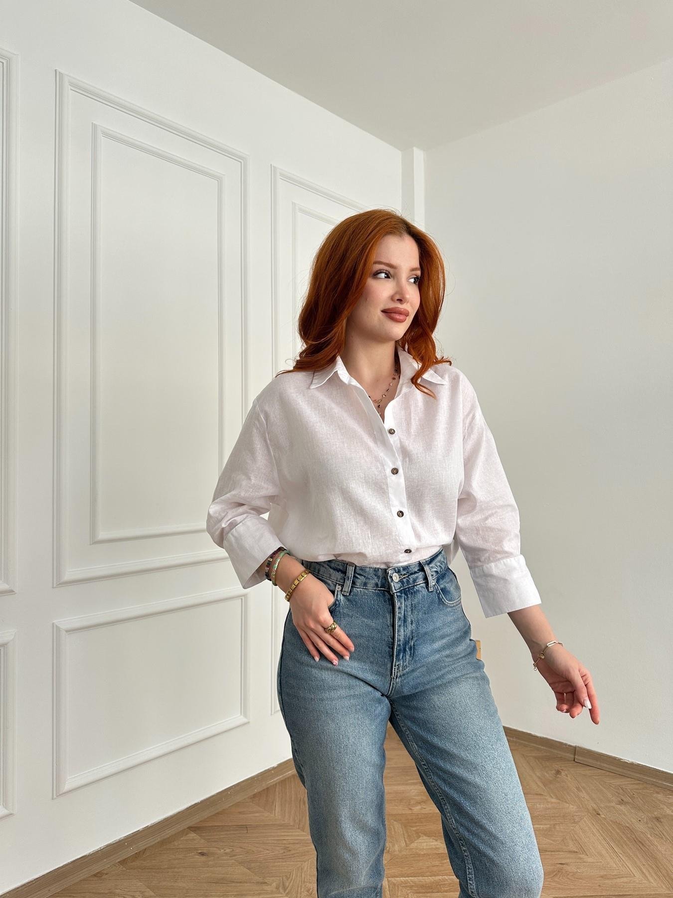 Cepsiz Keten Gömlek Beyaz