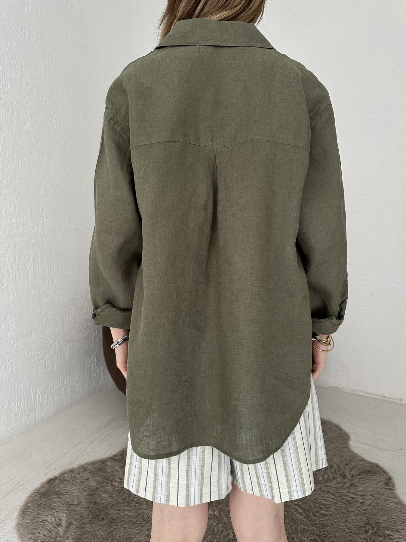 Cepsiz Keten Gömlek Haki