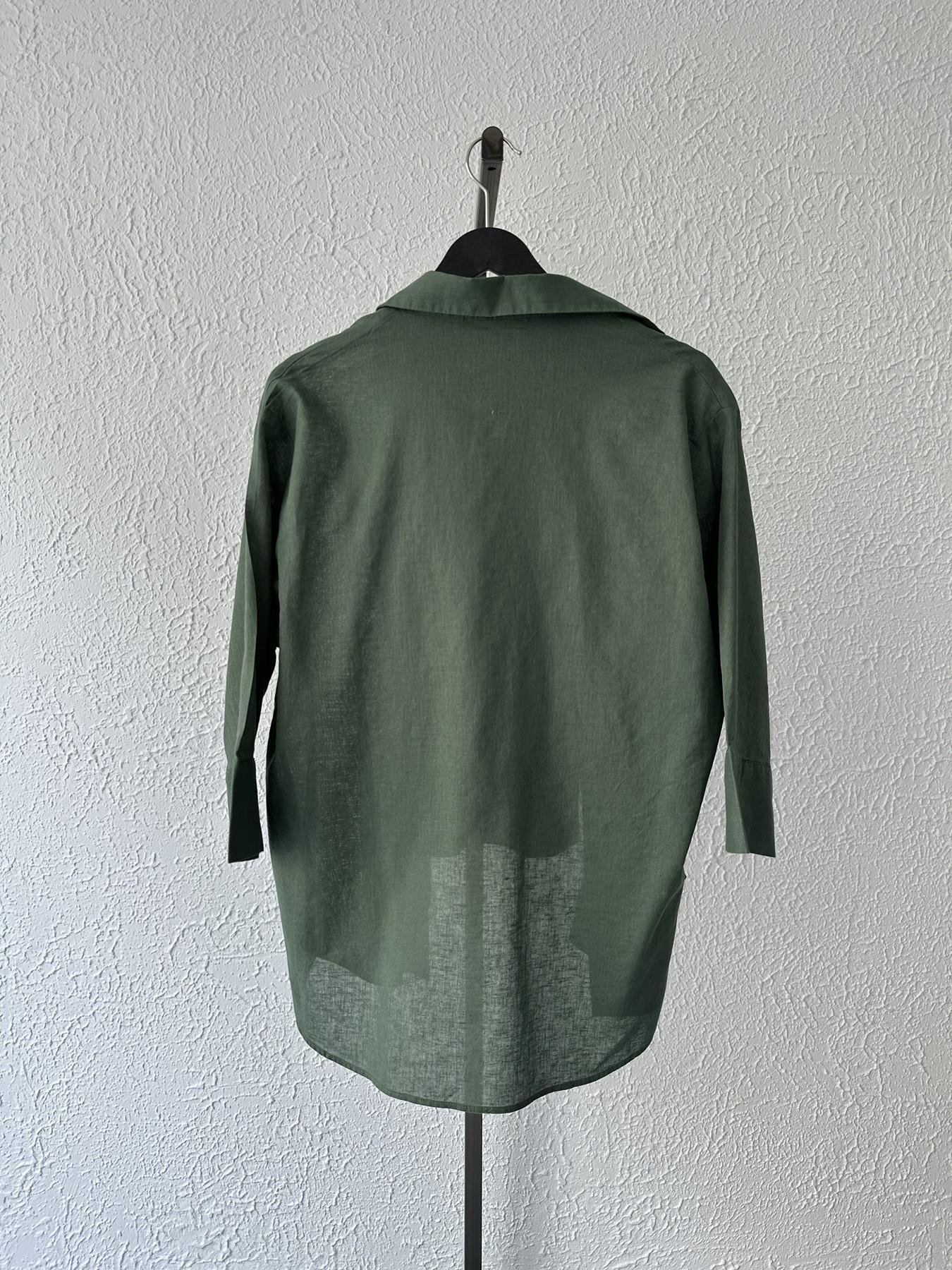 Cepsiz Keten Gömlek Haki