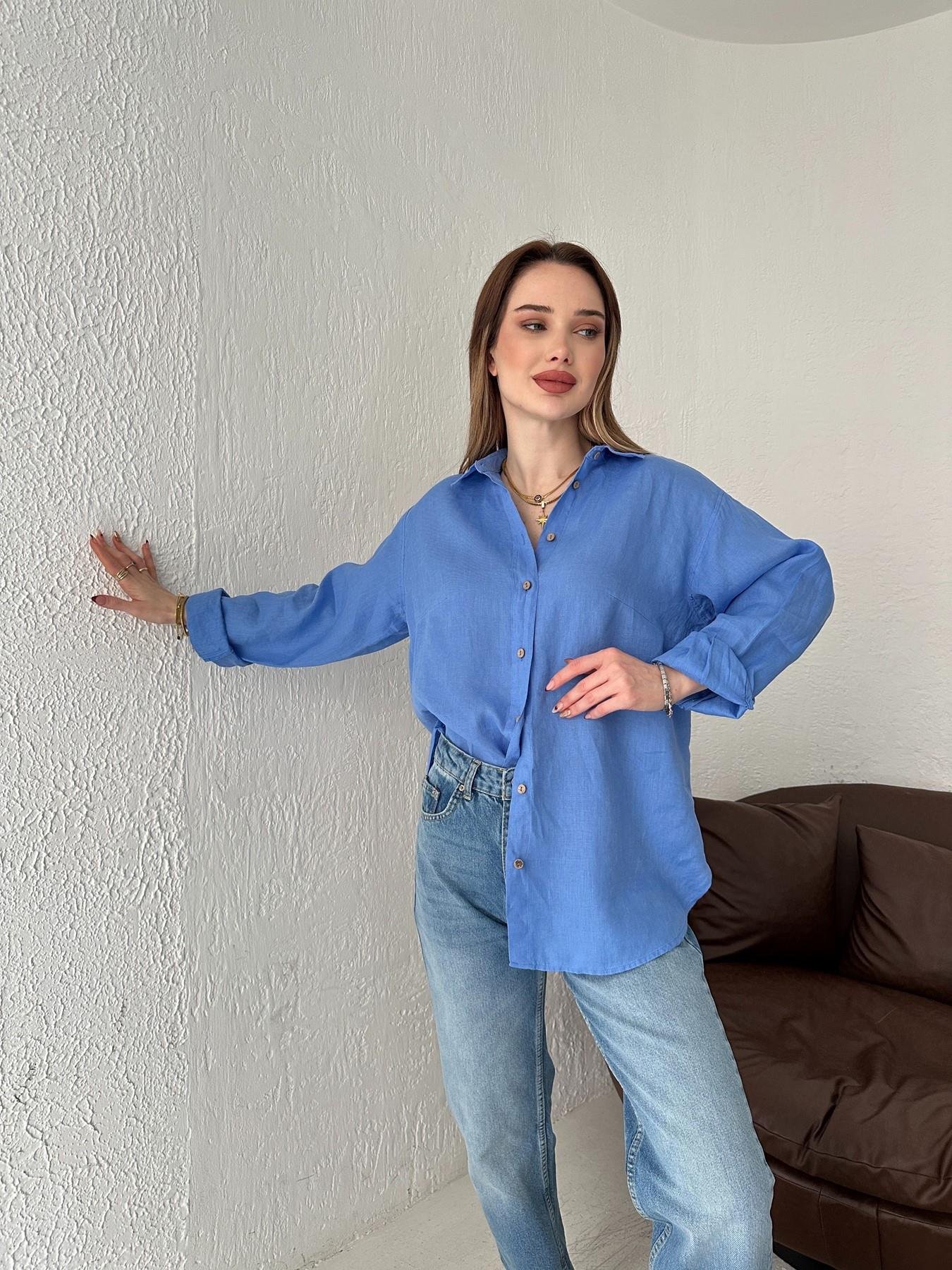 Cepsiz Keten Gömlek İndigo