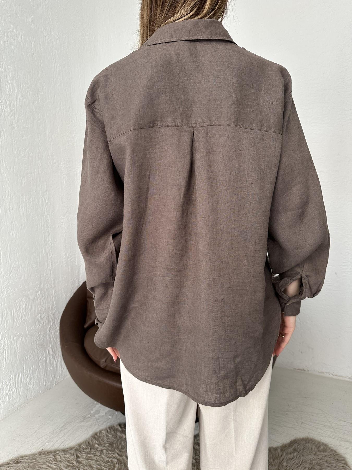 Cepsiz Keten Gömlek Kahve