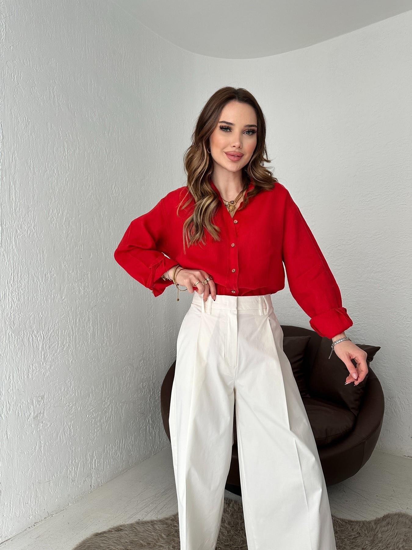 Cepsiz Keten Gömlek Kırmızı