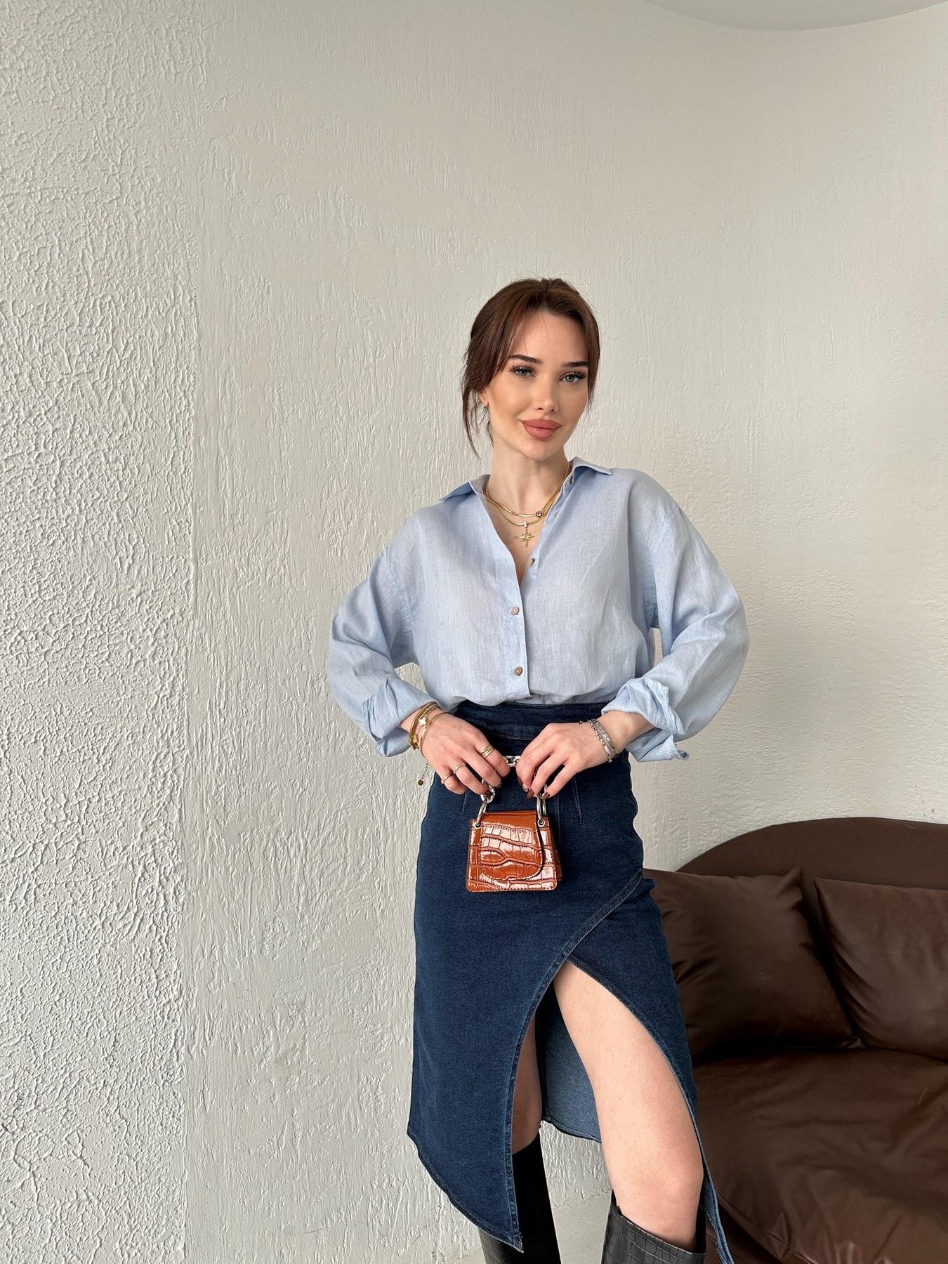 Cepsiz Keten Gömlek MAVİ