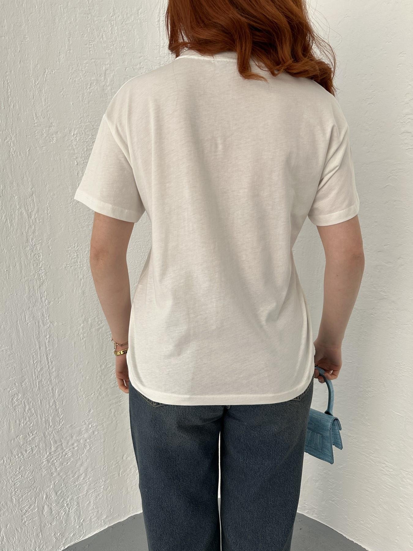 Çicek Nakışlı Tişört Ekru-kahve