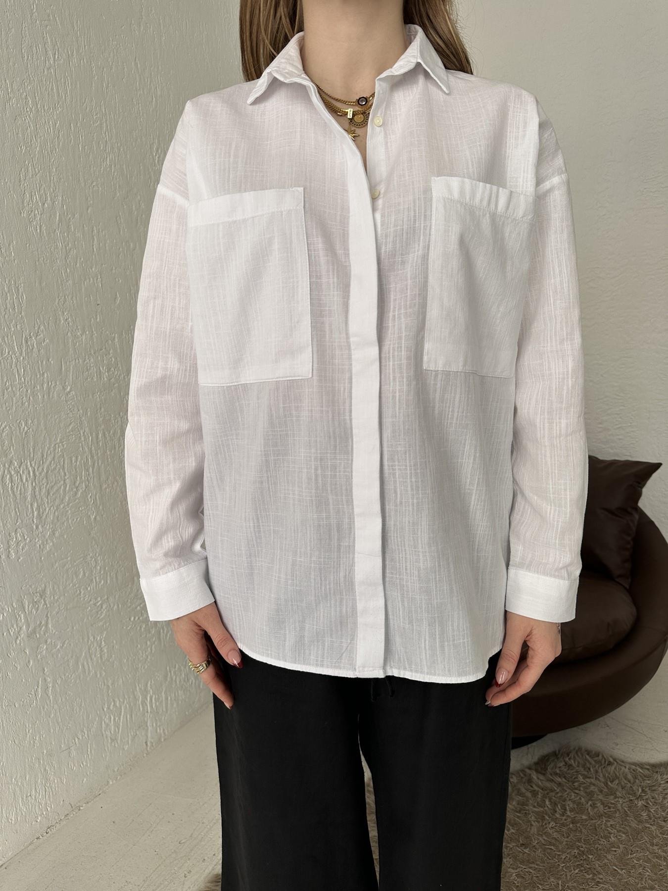 Çift Cepli Gömlek Beyaz