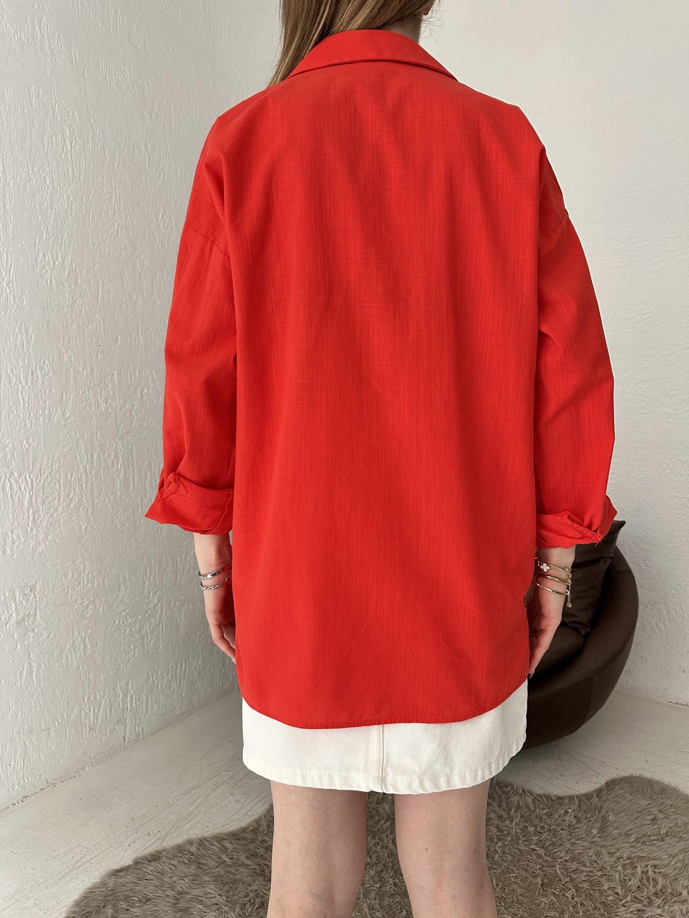 Çift Cepli Gömlek Kırmızı