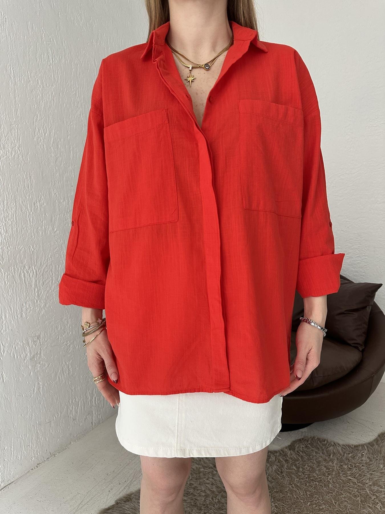 Çift Cepli Gömlek Kırmızı