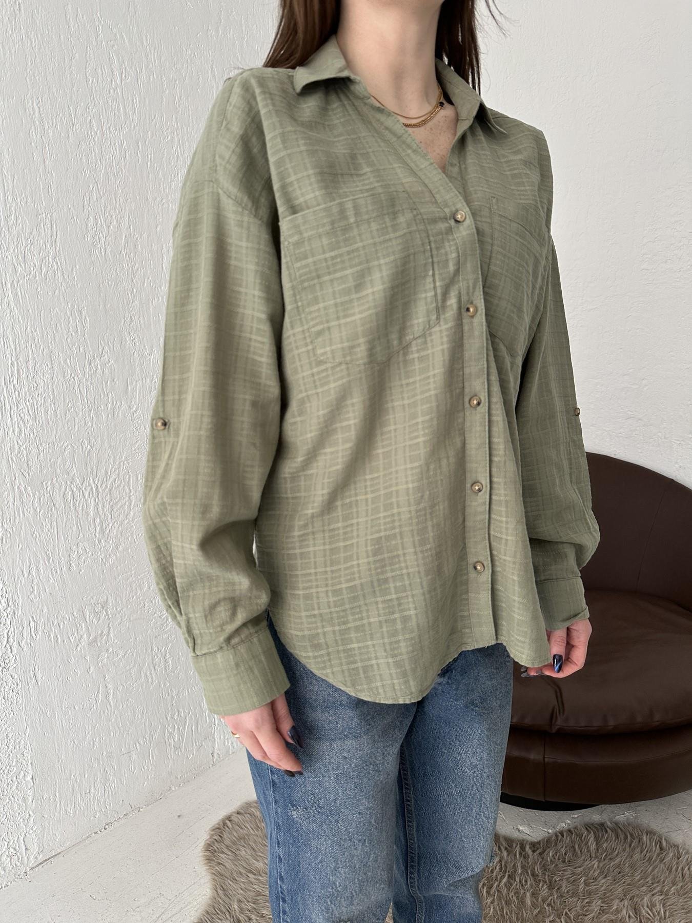 Çift Cepli Kendinden Desenli Gömlek MİNT