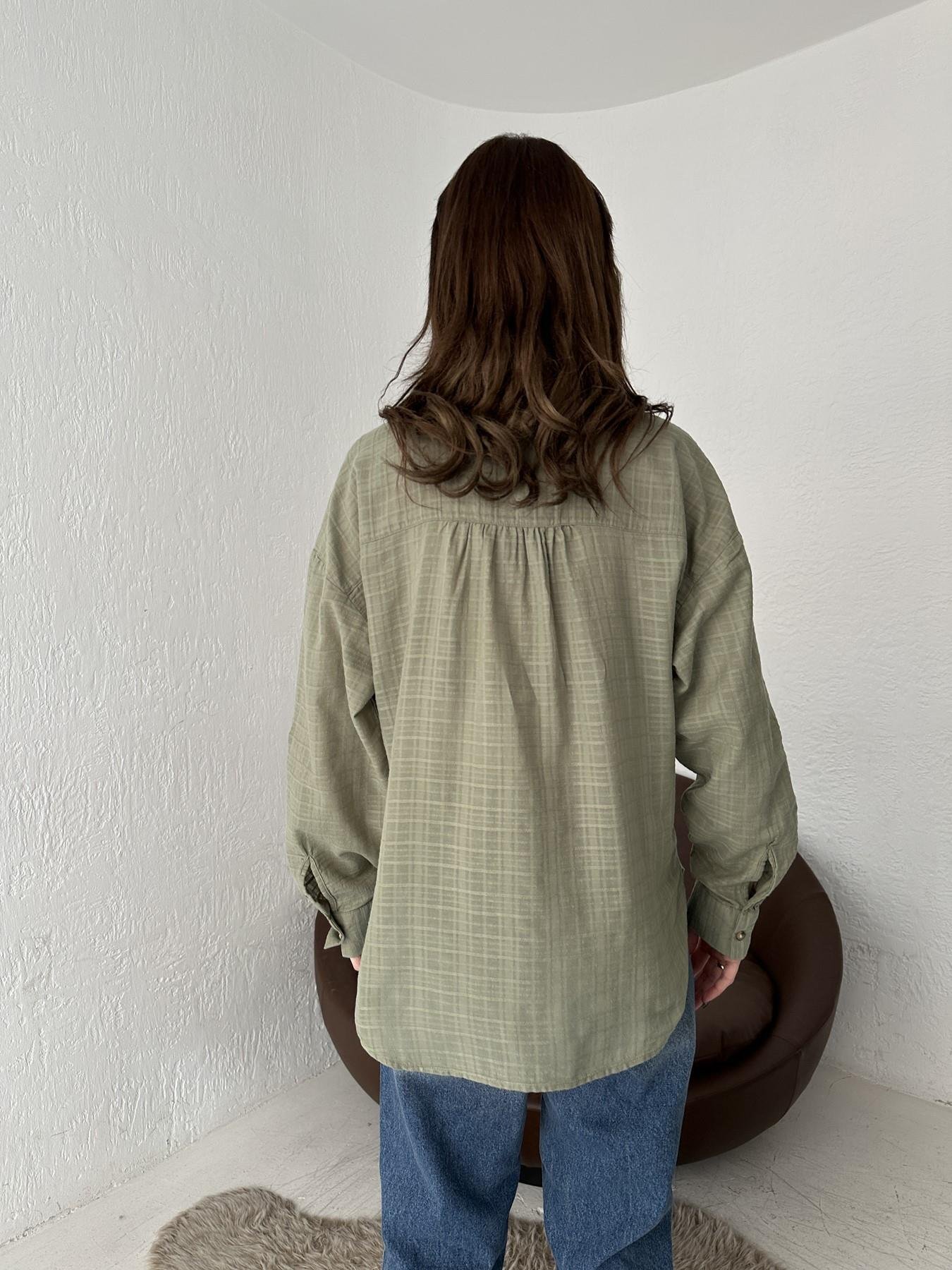 Çift Cepli Kendinden Desenli Gömlek MİNT