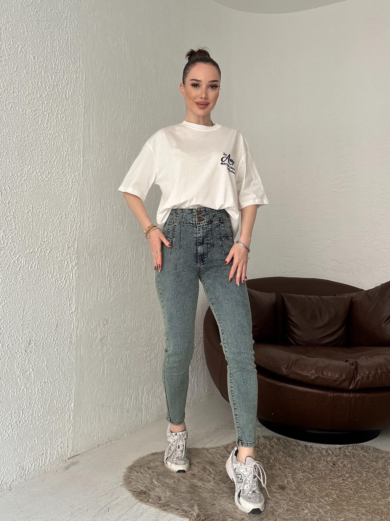 Çift Düğmeli Skinny Pantolon 62 ORTA MAVİ TİNTLİ