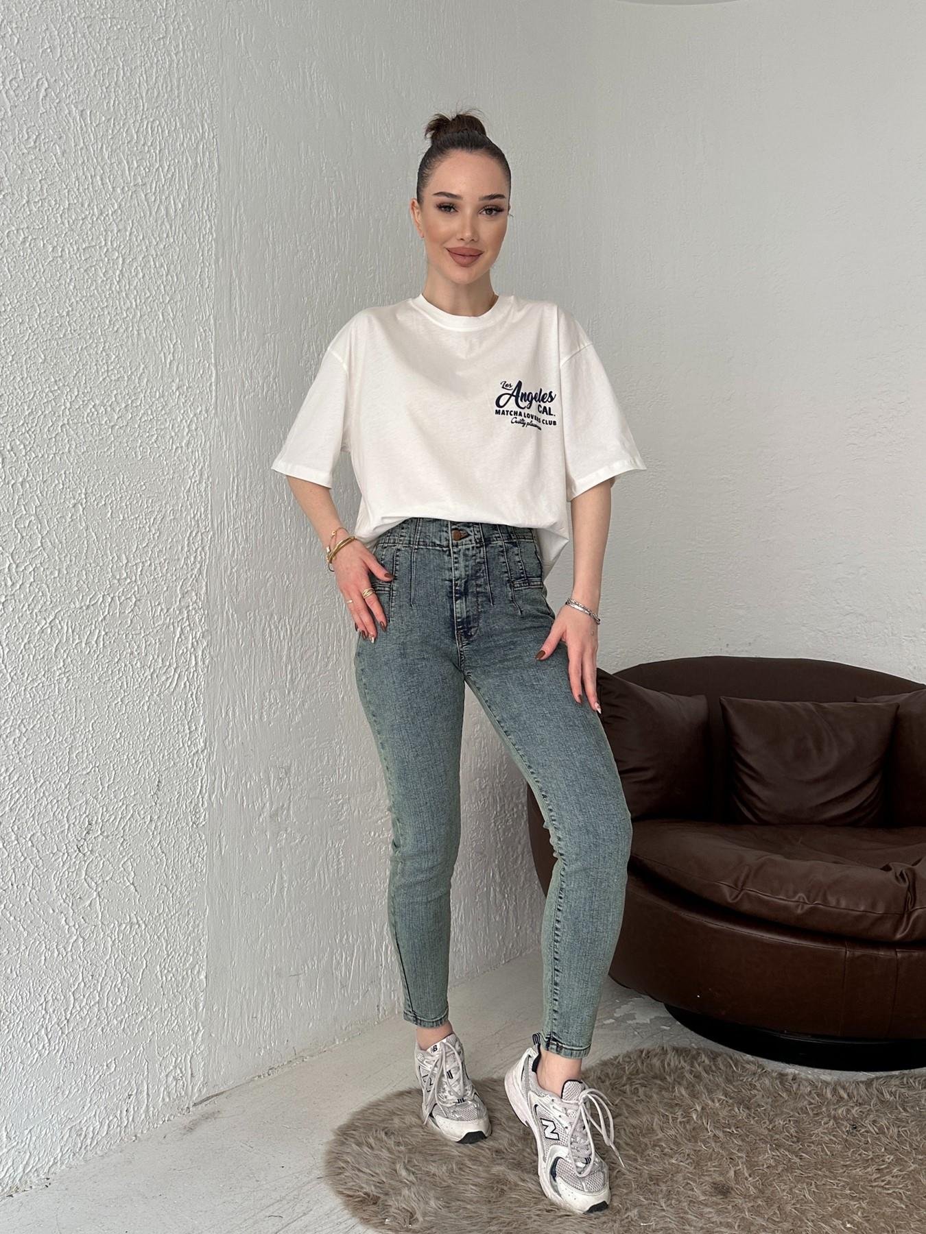 Çift Düğmeli Skinny Pantolon 62 ORTA MAVİ TİNTLİ