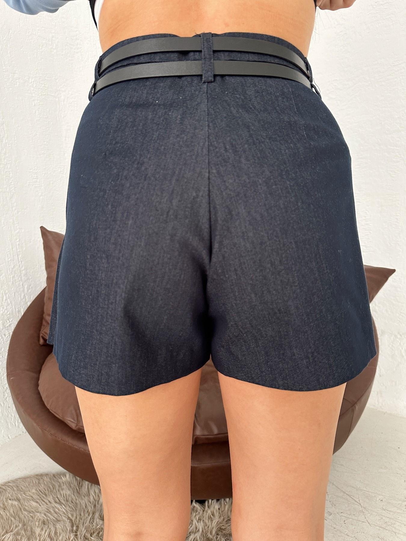 Çift Kemerli Şort Etek SİYAH