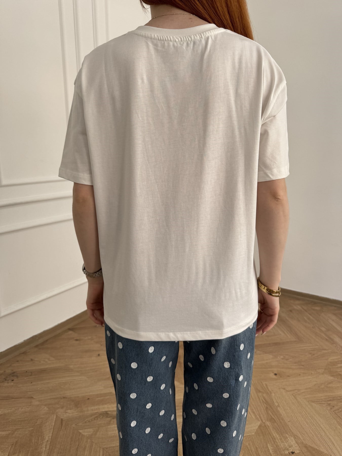 Çilek Baskılı T-shirt Ekru