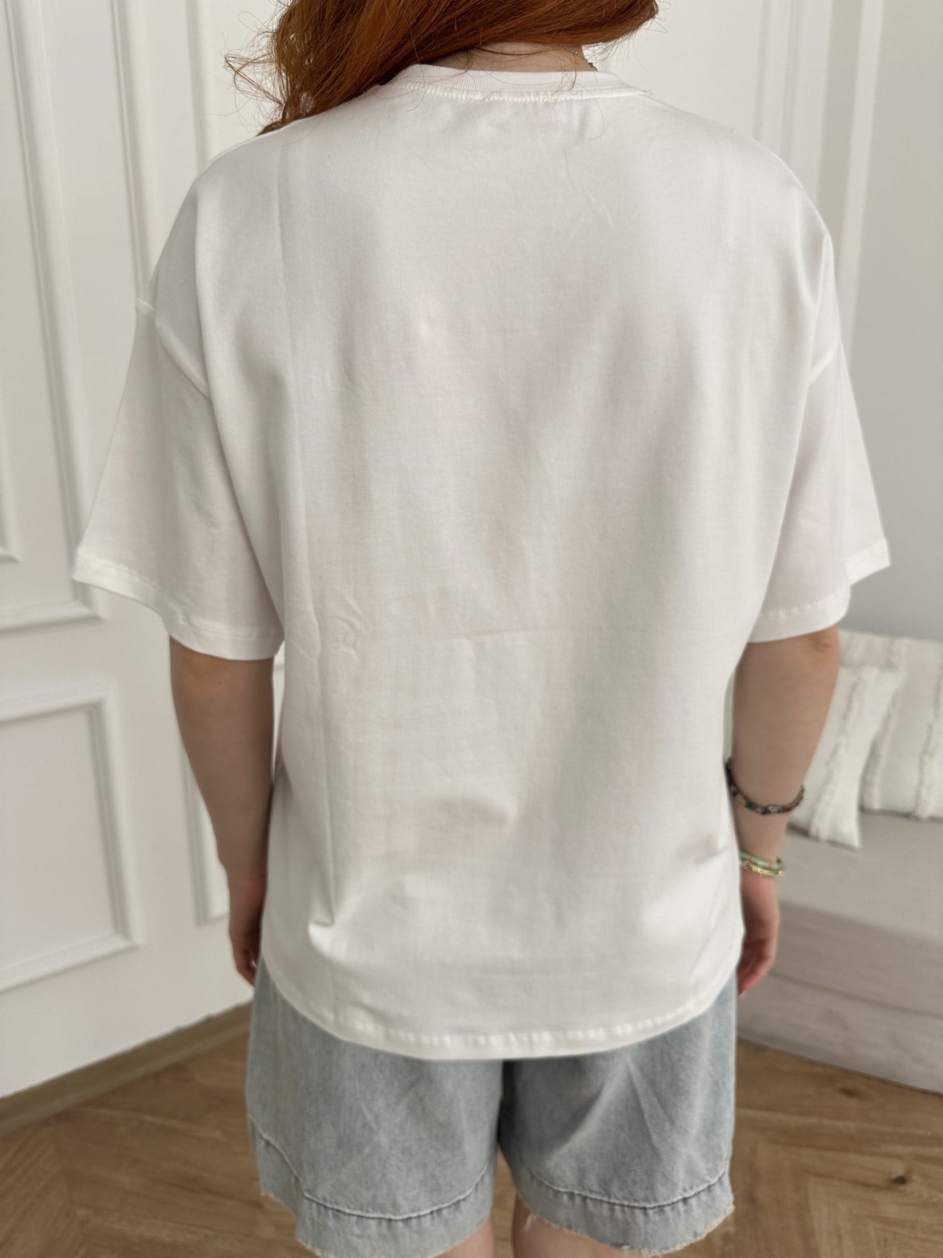 Çilek Baskılı T-shirt Ekru