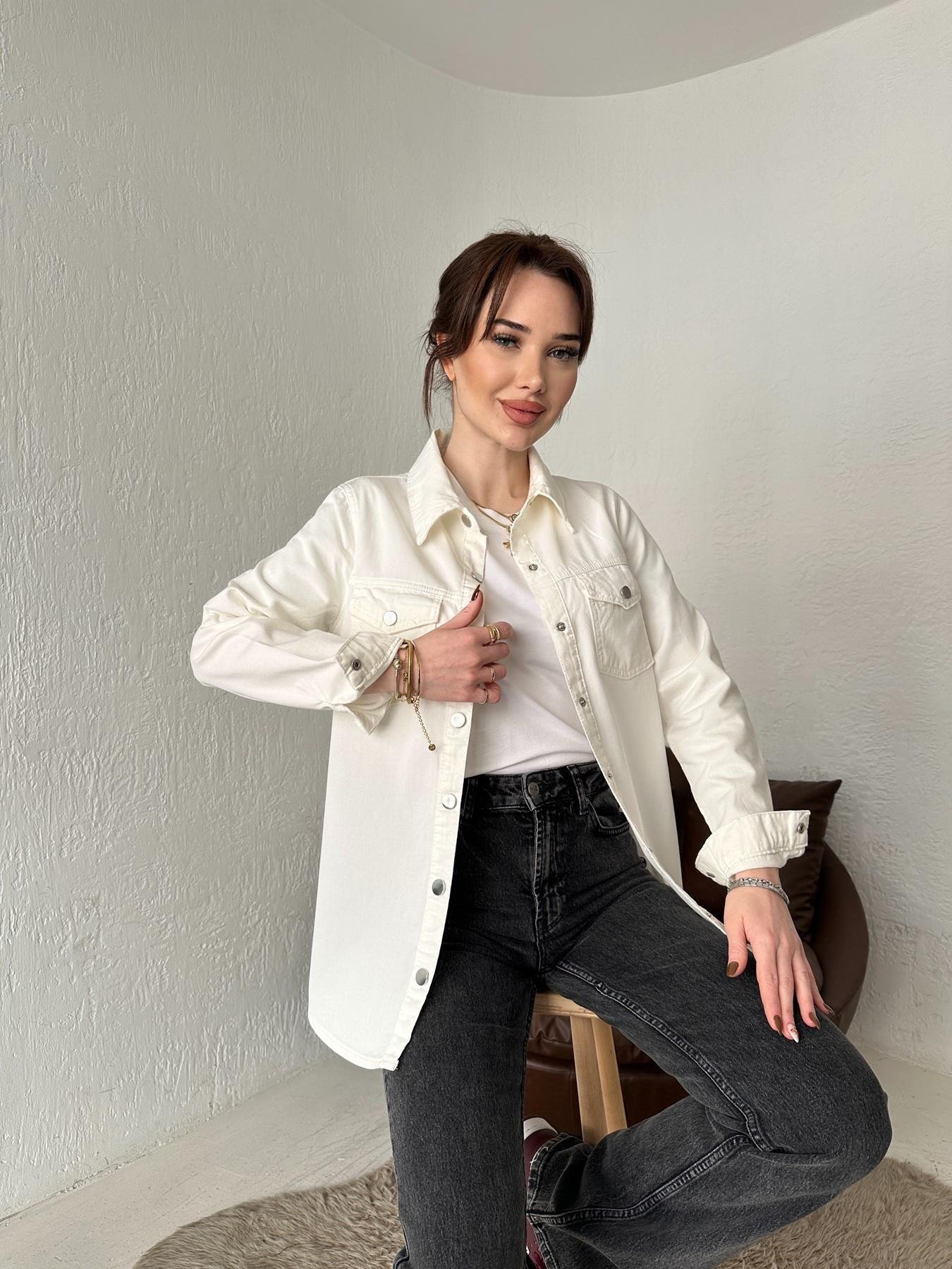 Çıt Çıtlı Kot Gömlek 50 EKRU