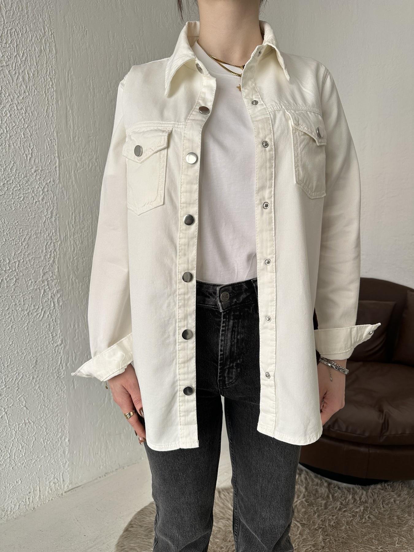 Çıt Çıtlı Kot Gömlek 50 EKRU