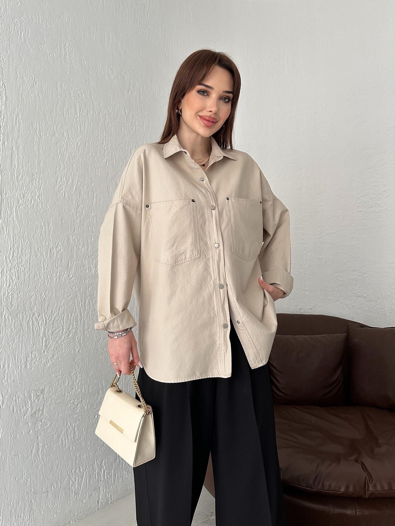Çıtçıtlı Çift Cepli Gömlek TAŞ
