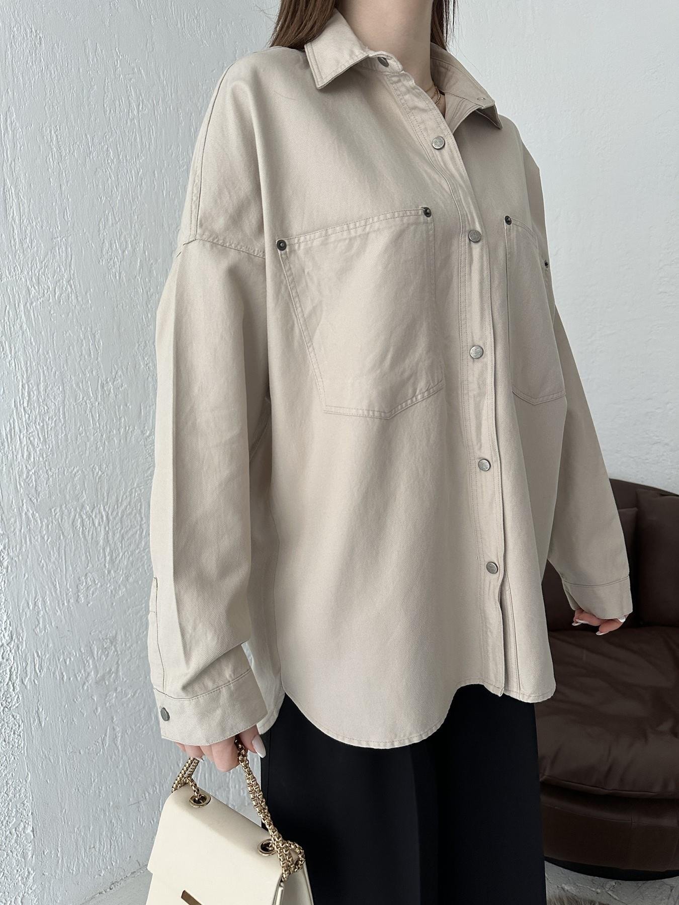 Çıtçıtlı Çift Cepli Gömlek TAŞ