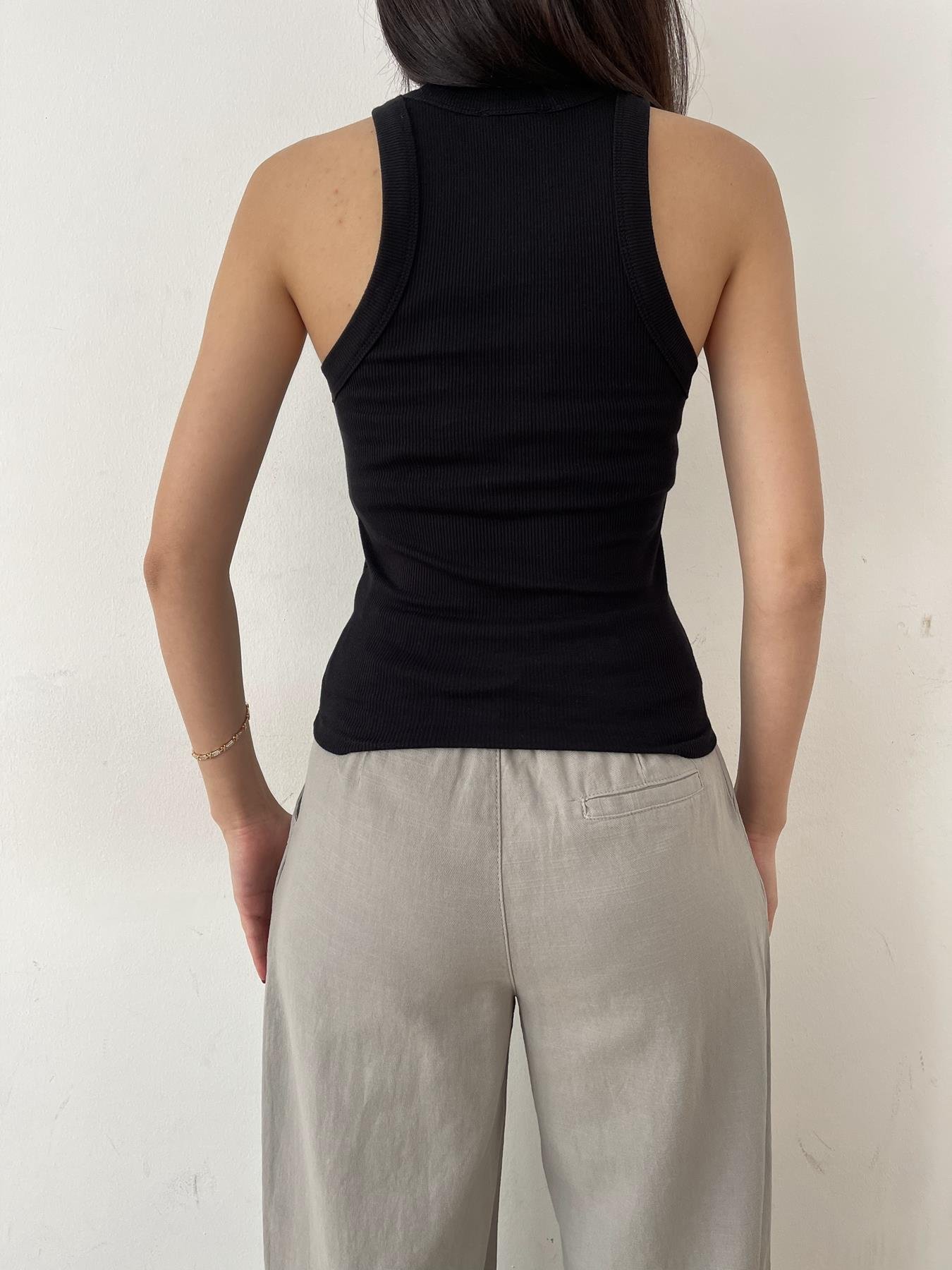 Çizgili Atlet SİYAH