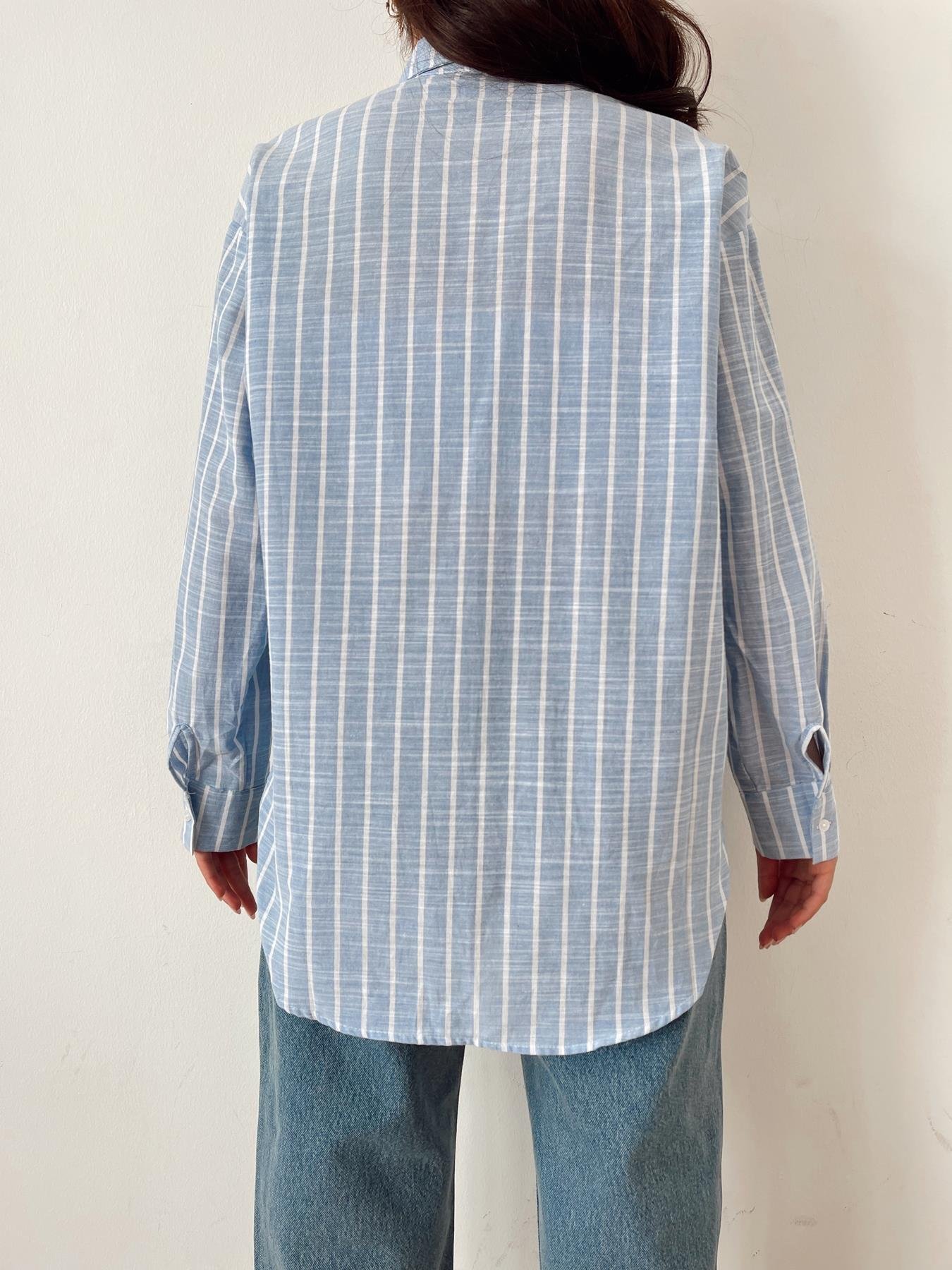 Çizgili Gömlek MAVİ