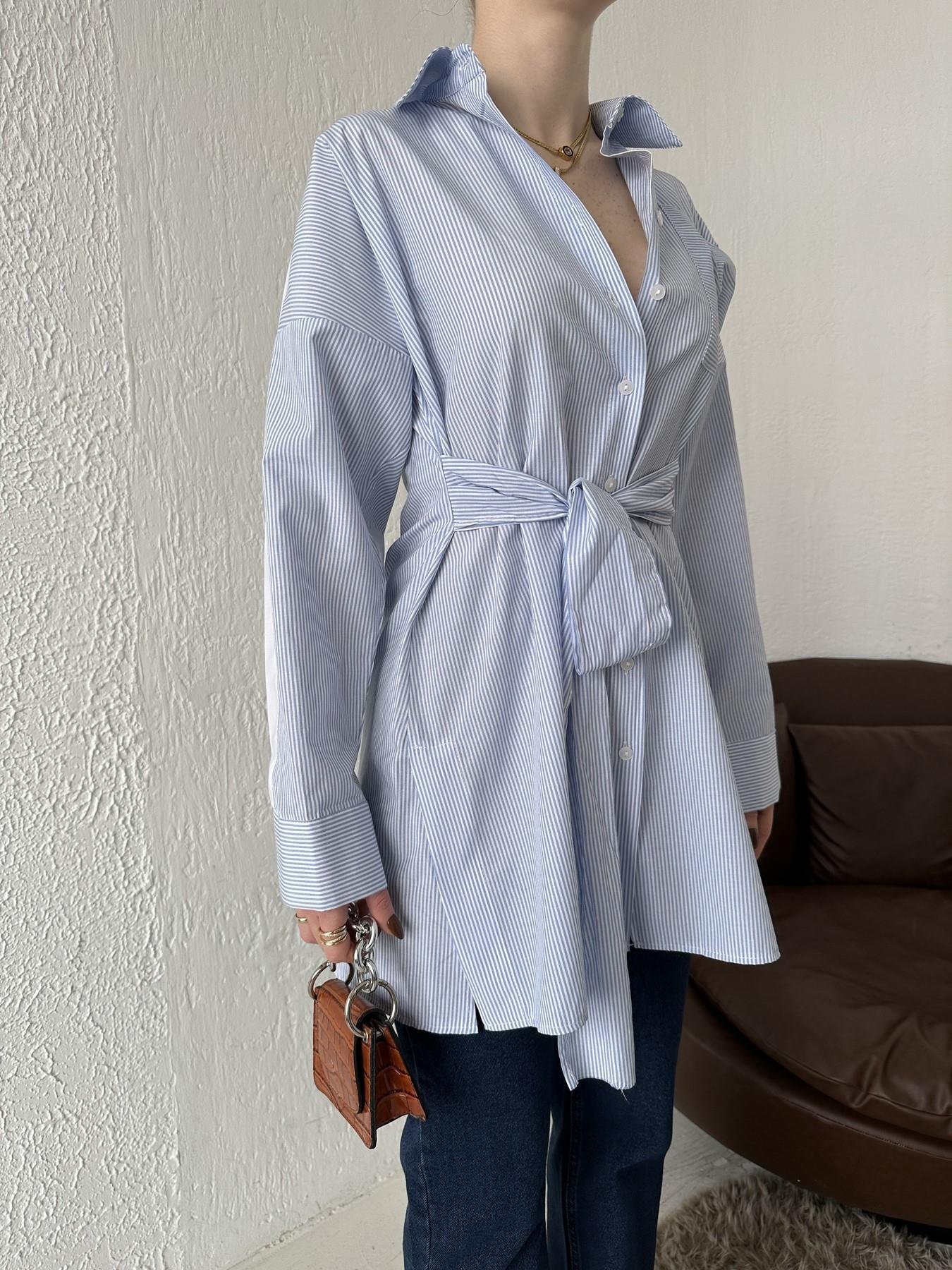 Çizgili Poplin Gömlek MAVİ