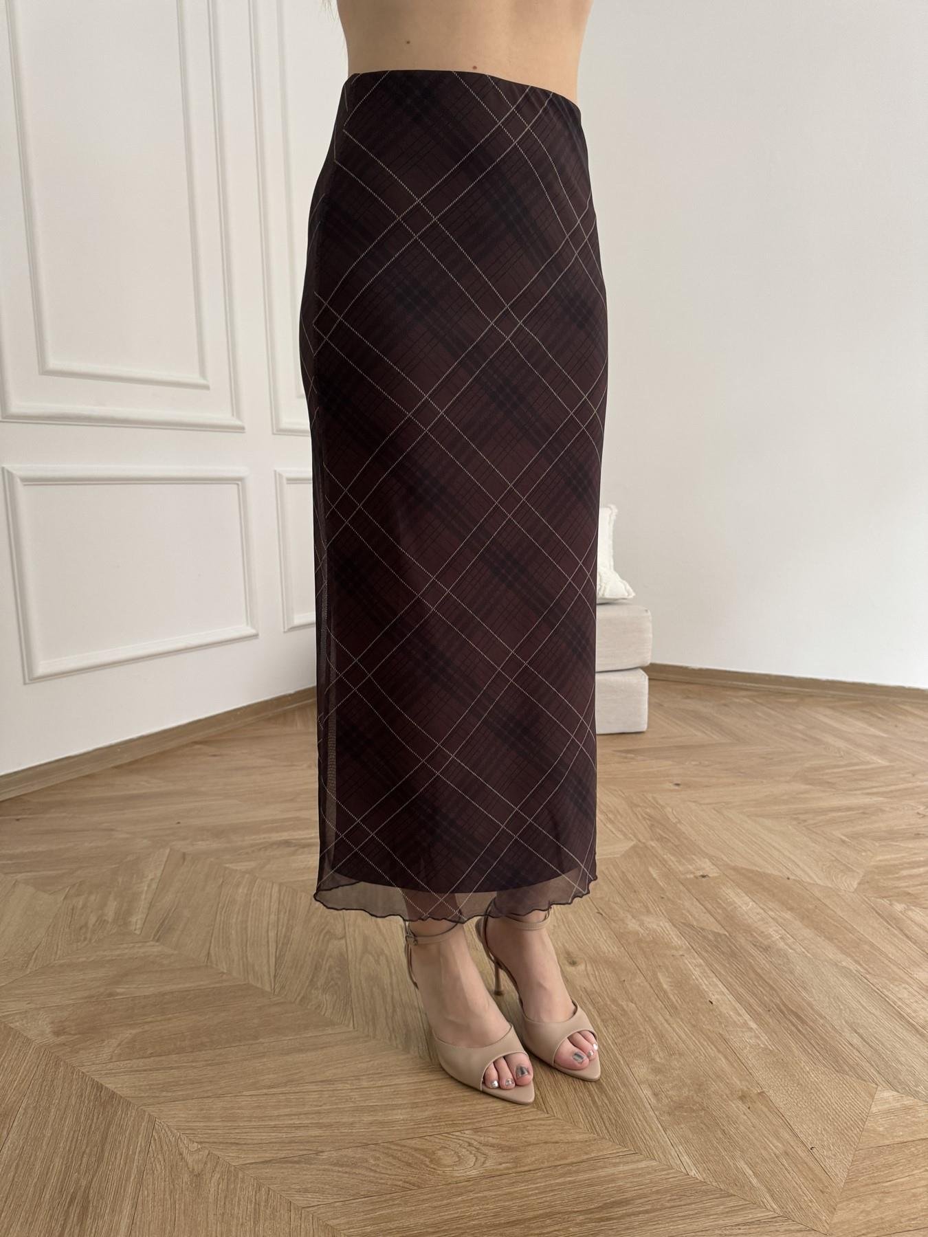 Çizgili Uzun Etek Kahve-siyah