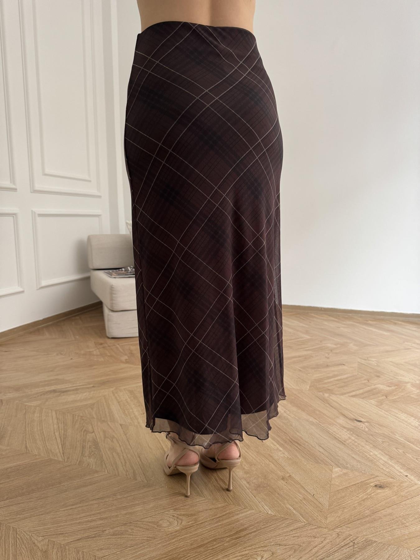 Çizgili Uzun Etek Kahve-siyah