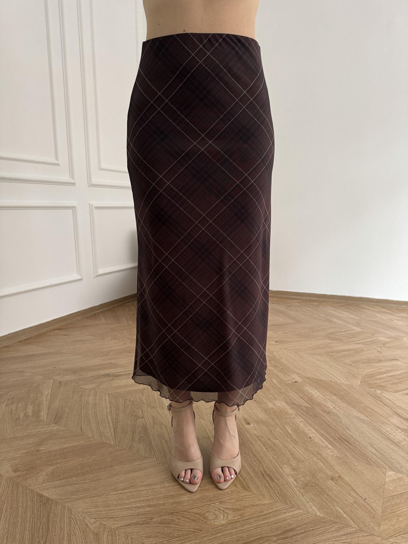 Çizgili Uzun Etek Kahve-siyah