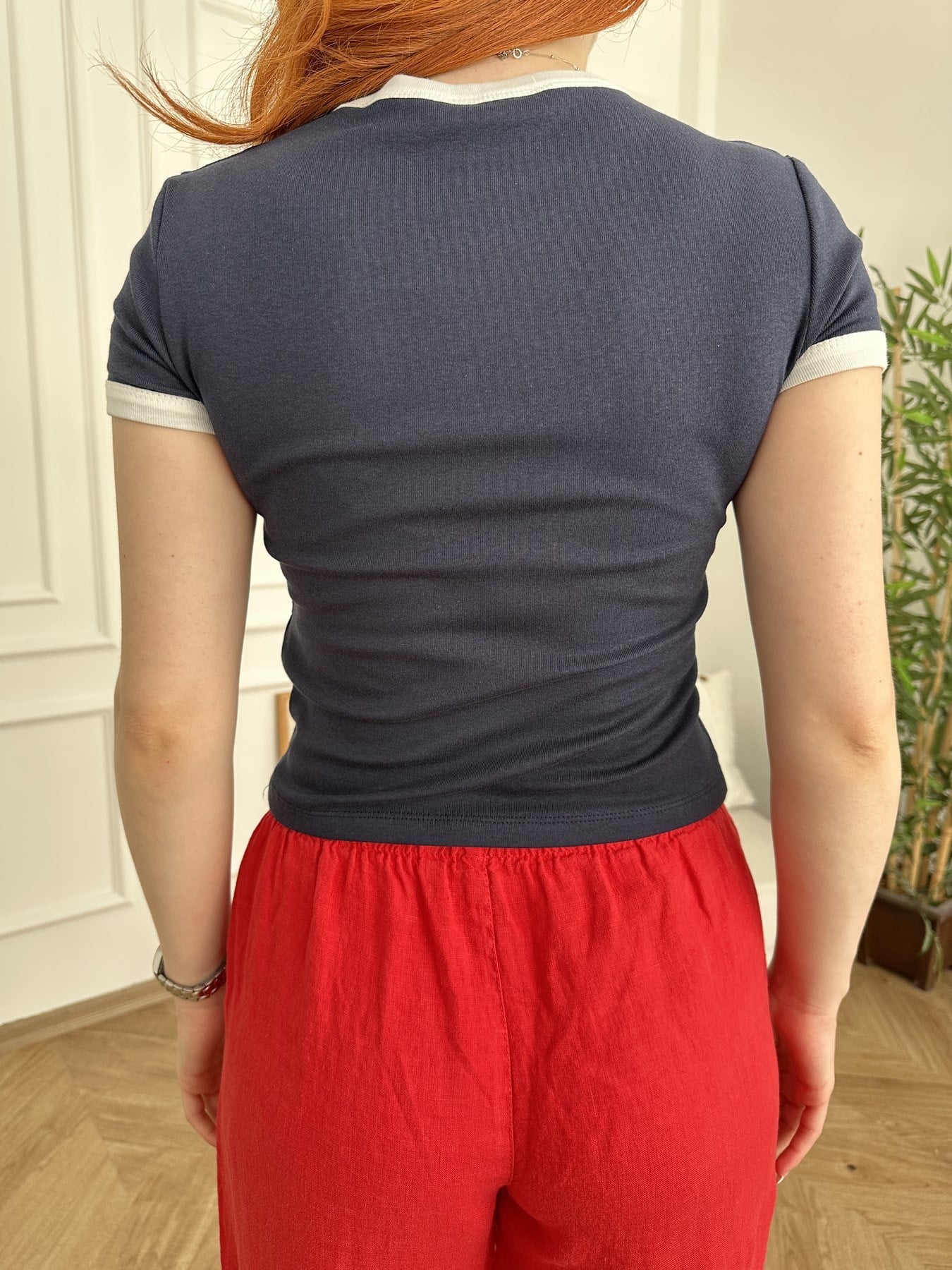 Costa Rica Baskılı Slim Fit T-shirt Lacivert