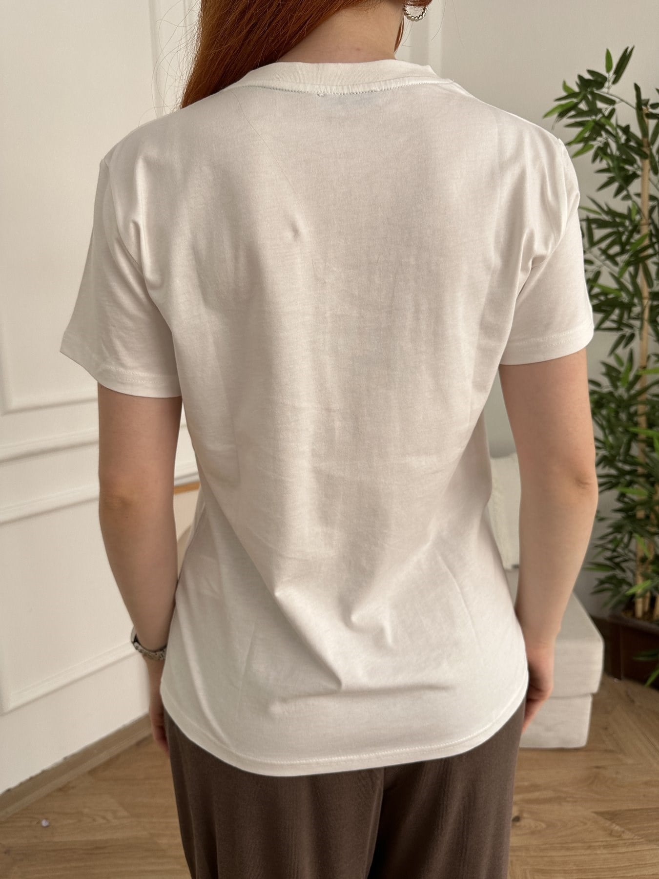 Cowboy Romance Baskılı T-shirt Ekru