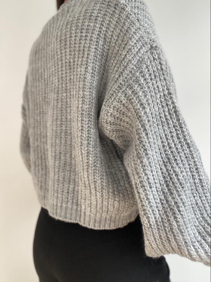 Crop Fitilli Kazak GRİ