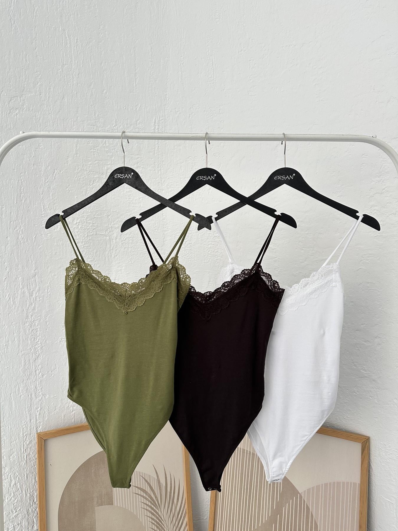 Dantel Detay Bodysuit Bej