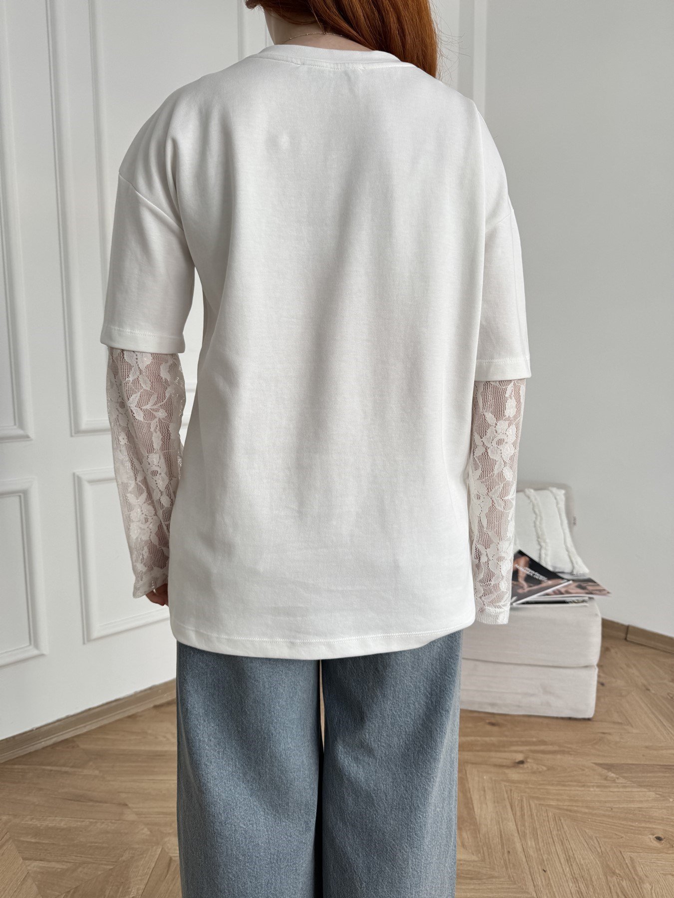 Dantel Garnili Sweatshirt Ekru