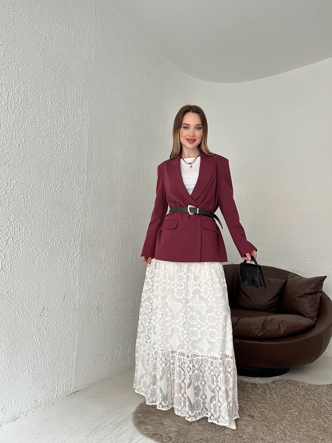 Dantelli Uzun Etek Ekru