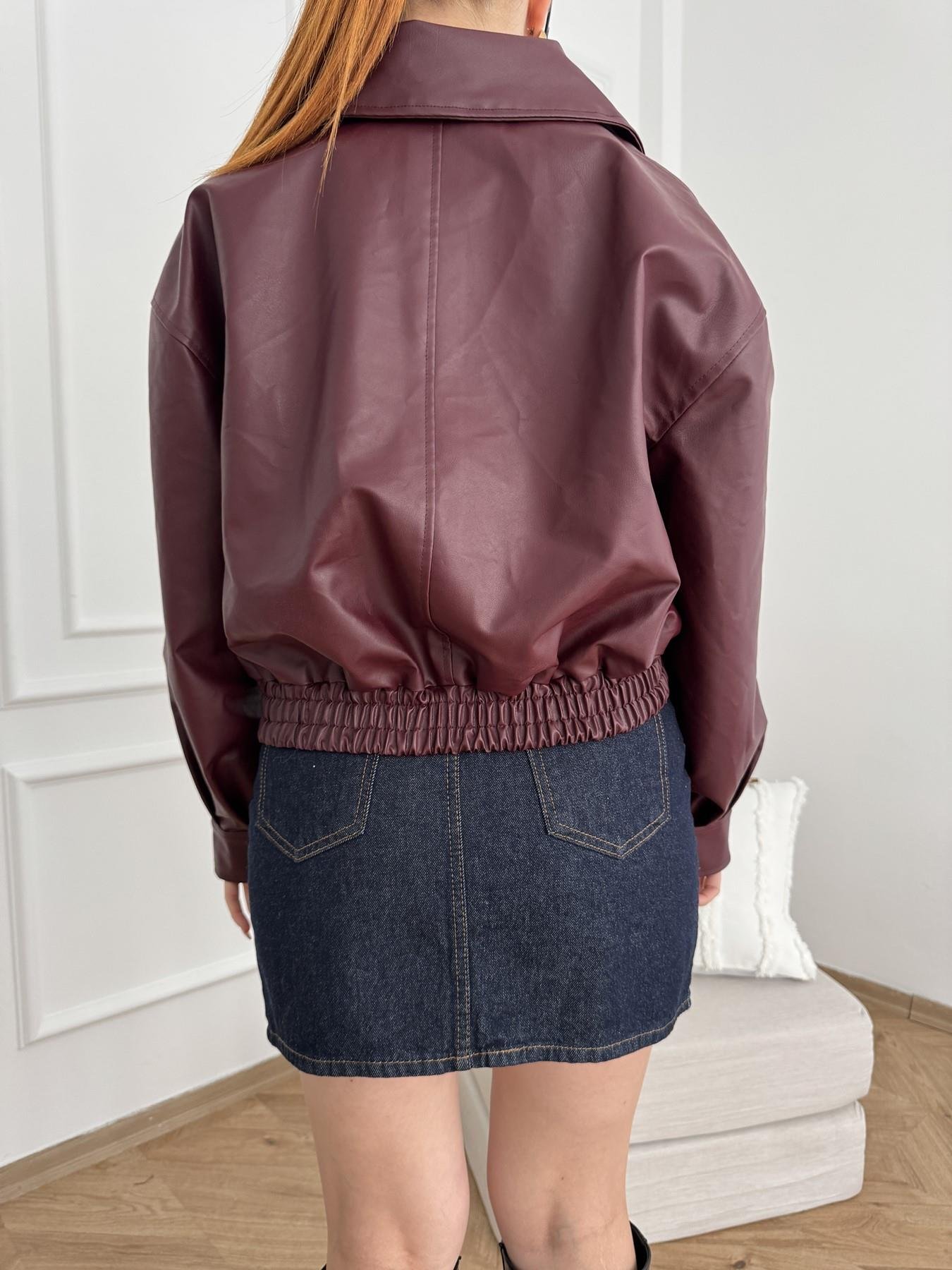 Deri Bomber Ceket Bordo