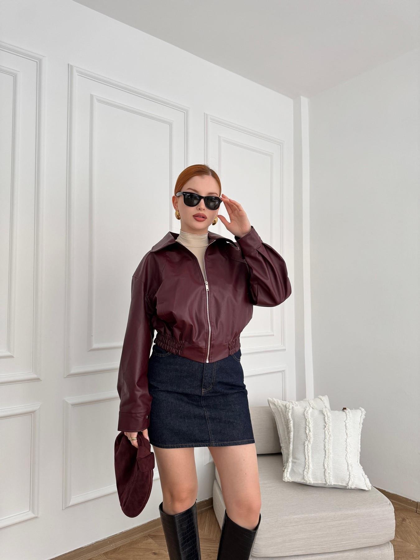 Deri Bomber Ceket Bordo