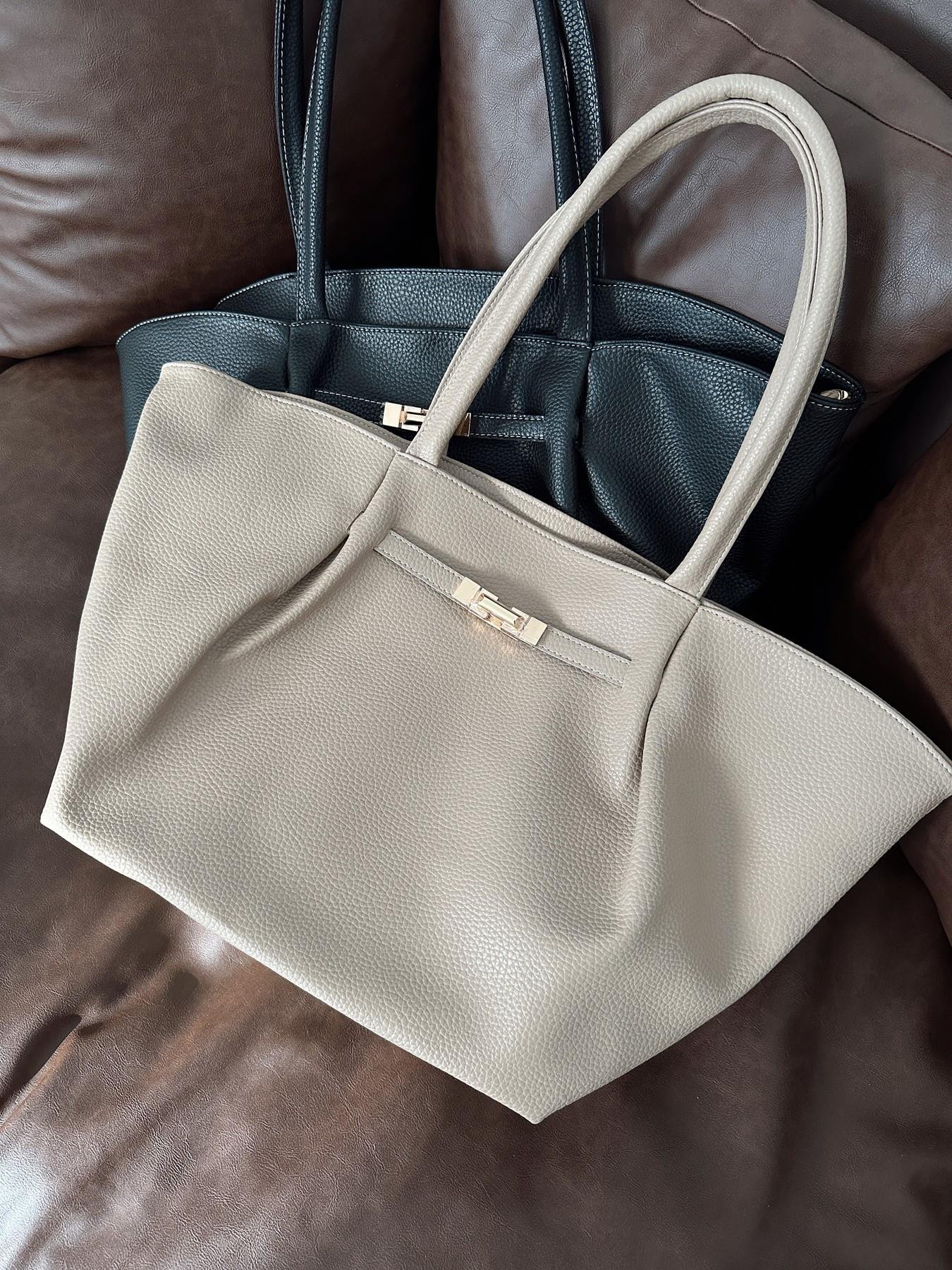 Deri Büyük Omuz Askılı Çanta TAŞ