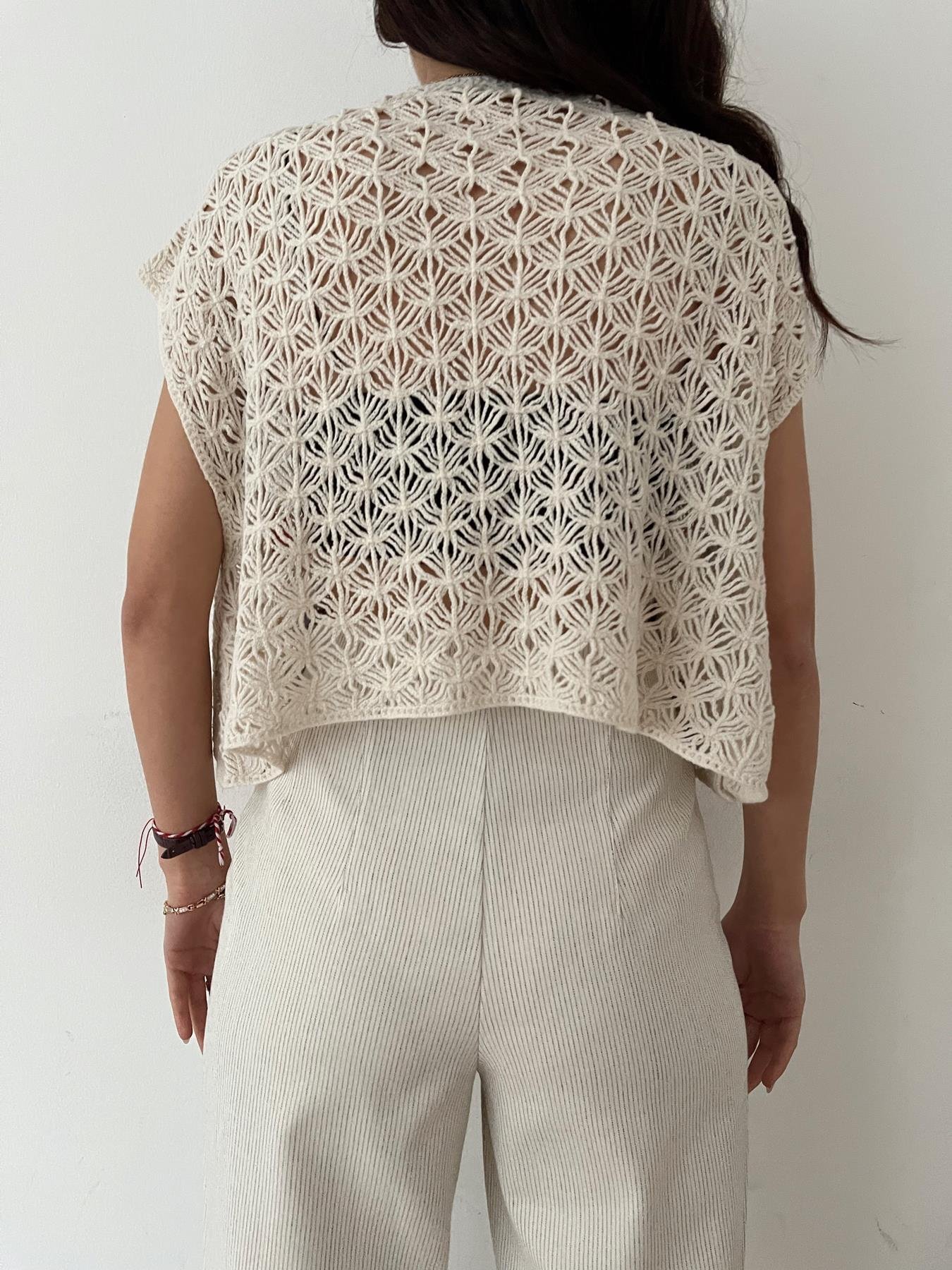 Desenli Crop Triko HAM