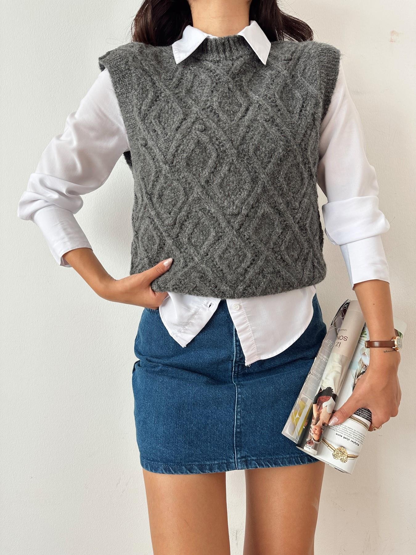 Desenli Süveter ANTRASİT