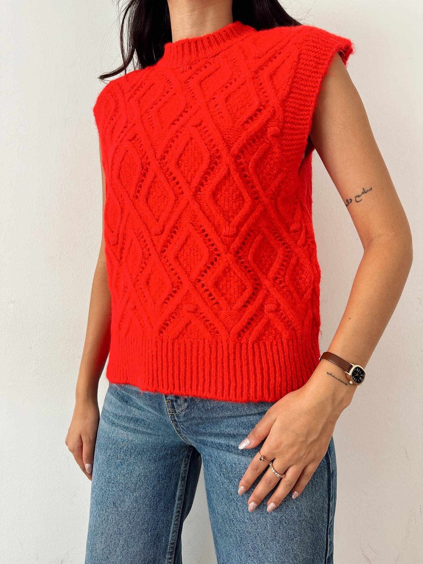 Desenli Süveter KIRMIZI