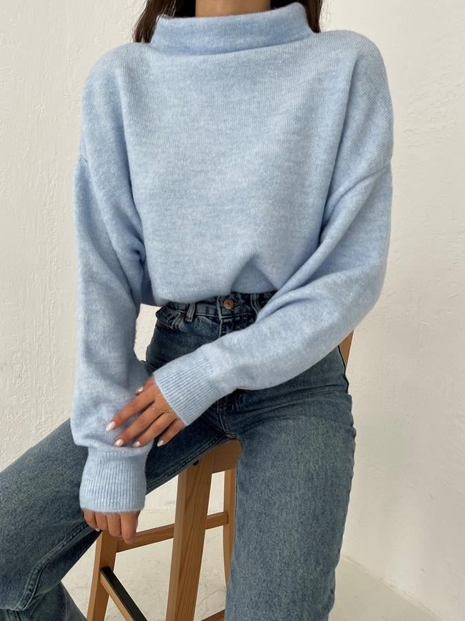 Dik Yaka Basic Kazak MAVİ