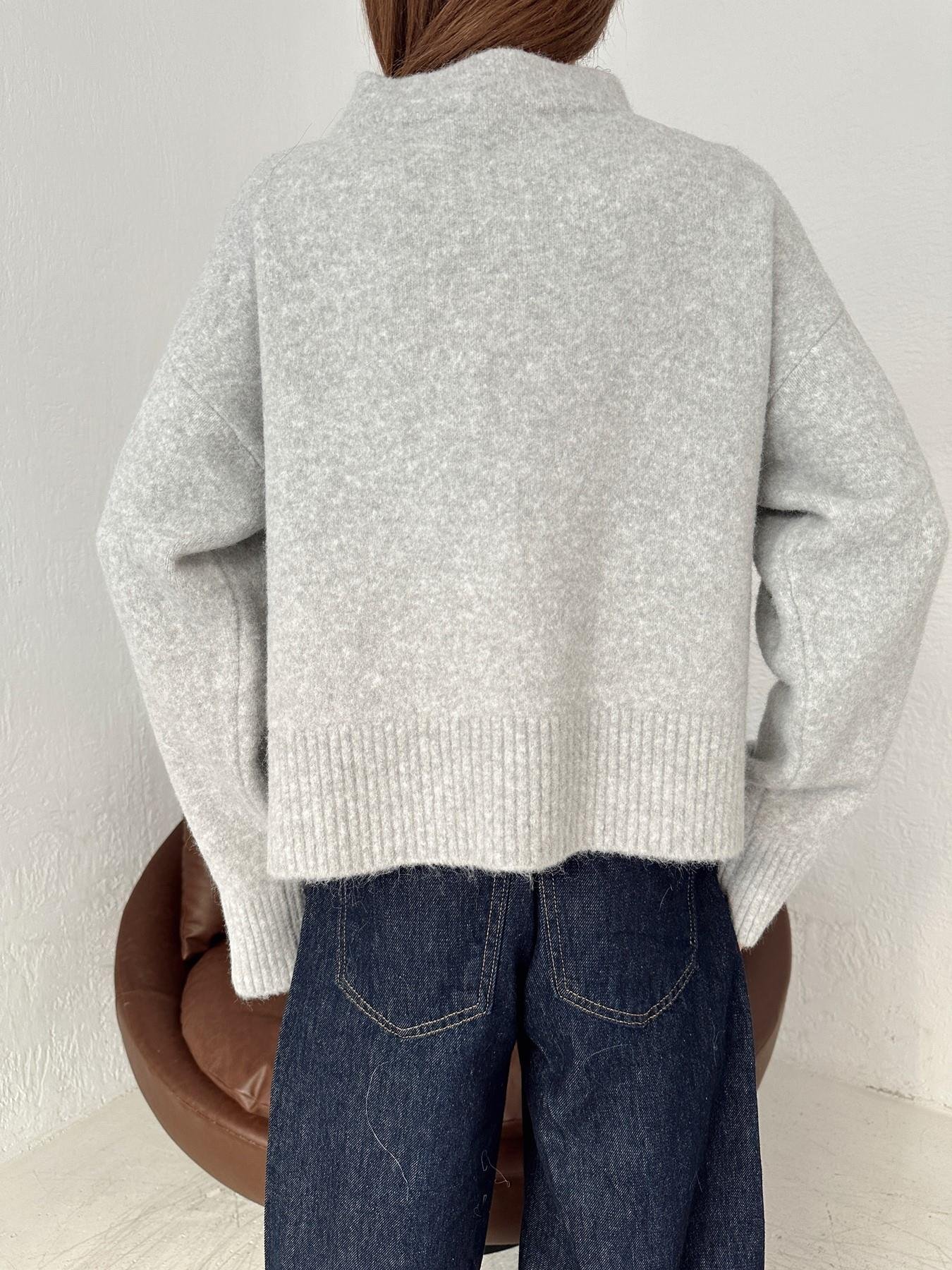 Dik Yaka Yumoş Yırtmaçlı Kazak GRİ