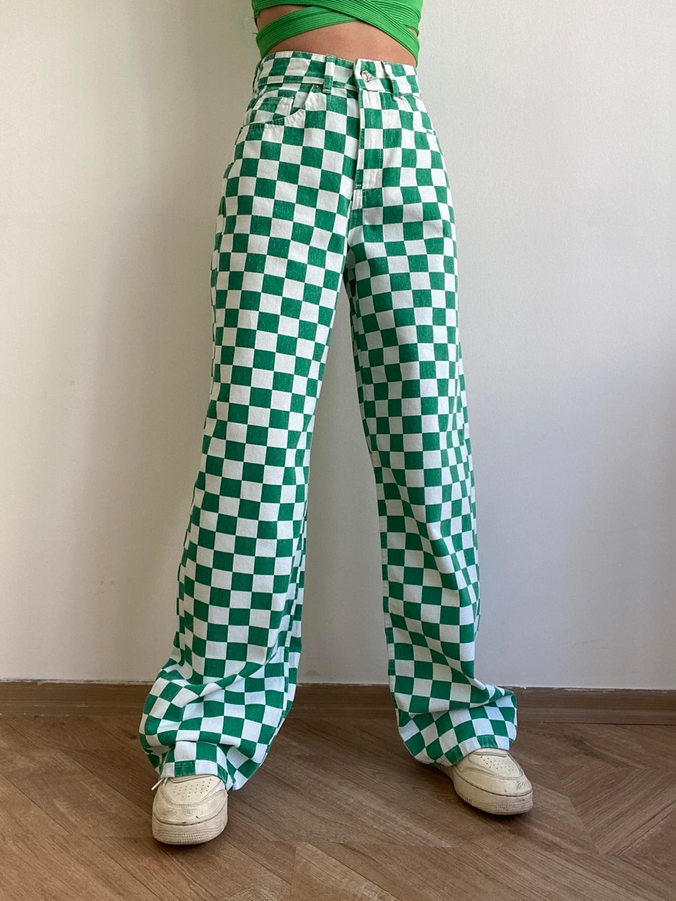 Dökümlü Pantolon YEŞİL