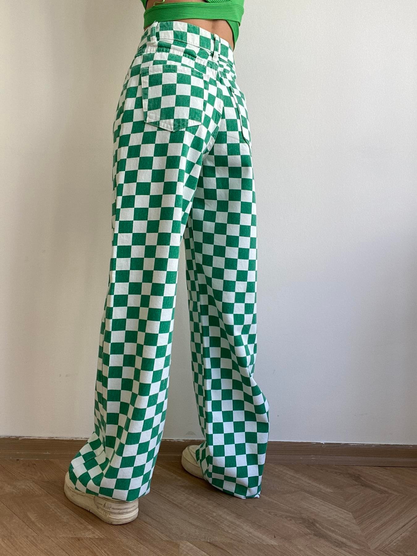 Dökümlü Pantolon YEŞİL